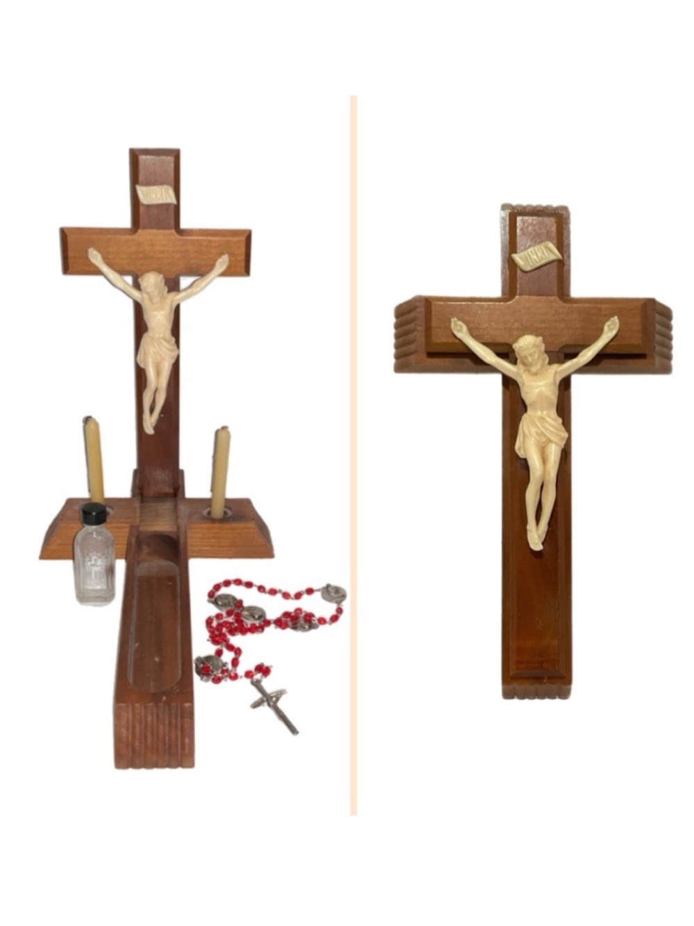 Divinity Crucifix - Sick Call Set - With Rosary and Holy Water Bottle